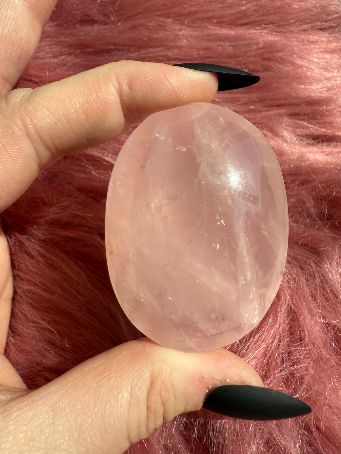ONE (1) Stunning Flashy Rose Quartz Palmstone - Intuitively Selected