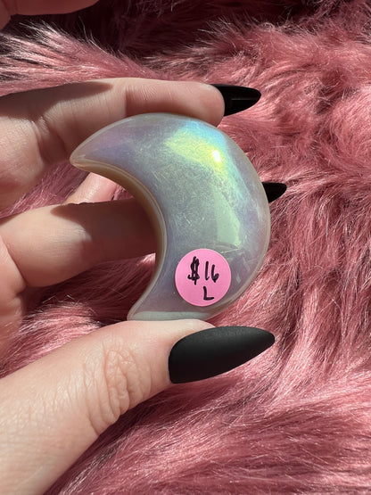 ONE (1) Stunning Aura Quartz Moon - L