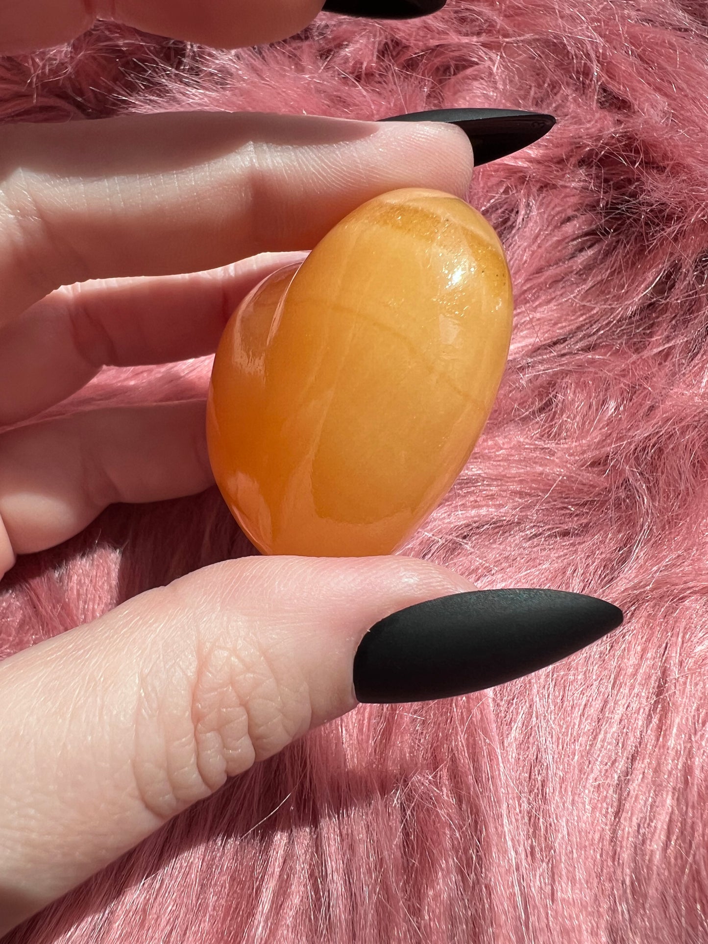 ONE (1) Stunning Juicy Orange Calcite Heart from Mexico - E