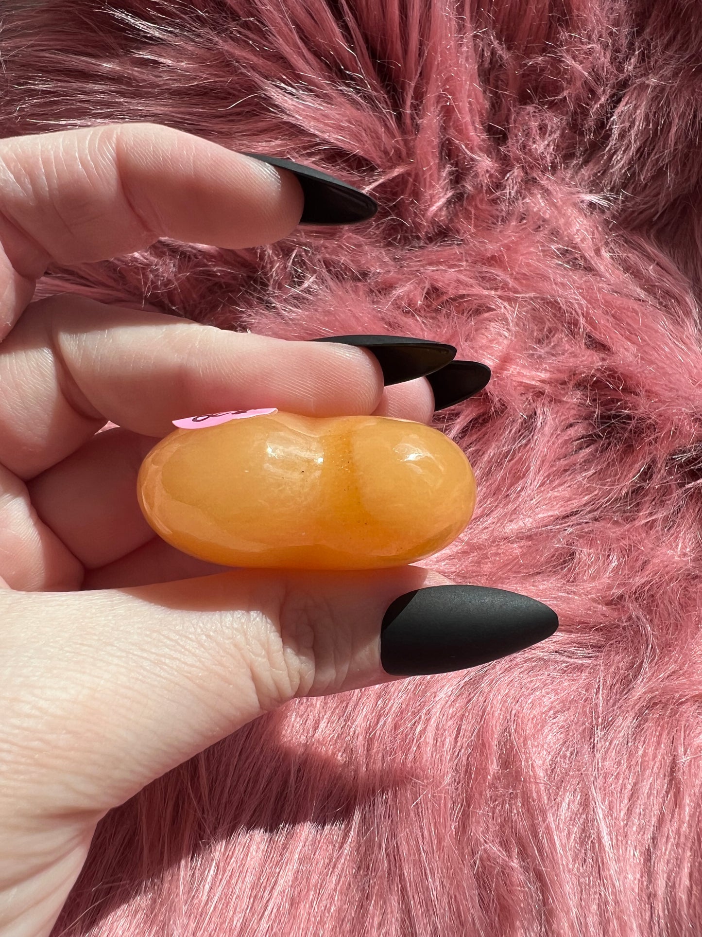 ONE (1) Stunning Juicy Orange Calcite Heart from Mexico - E