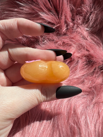 ONE (1) Stunning Juicy Orange Calcite Heart from Mexico - E