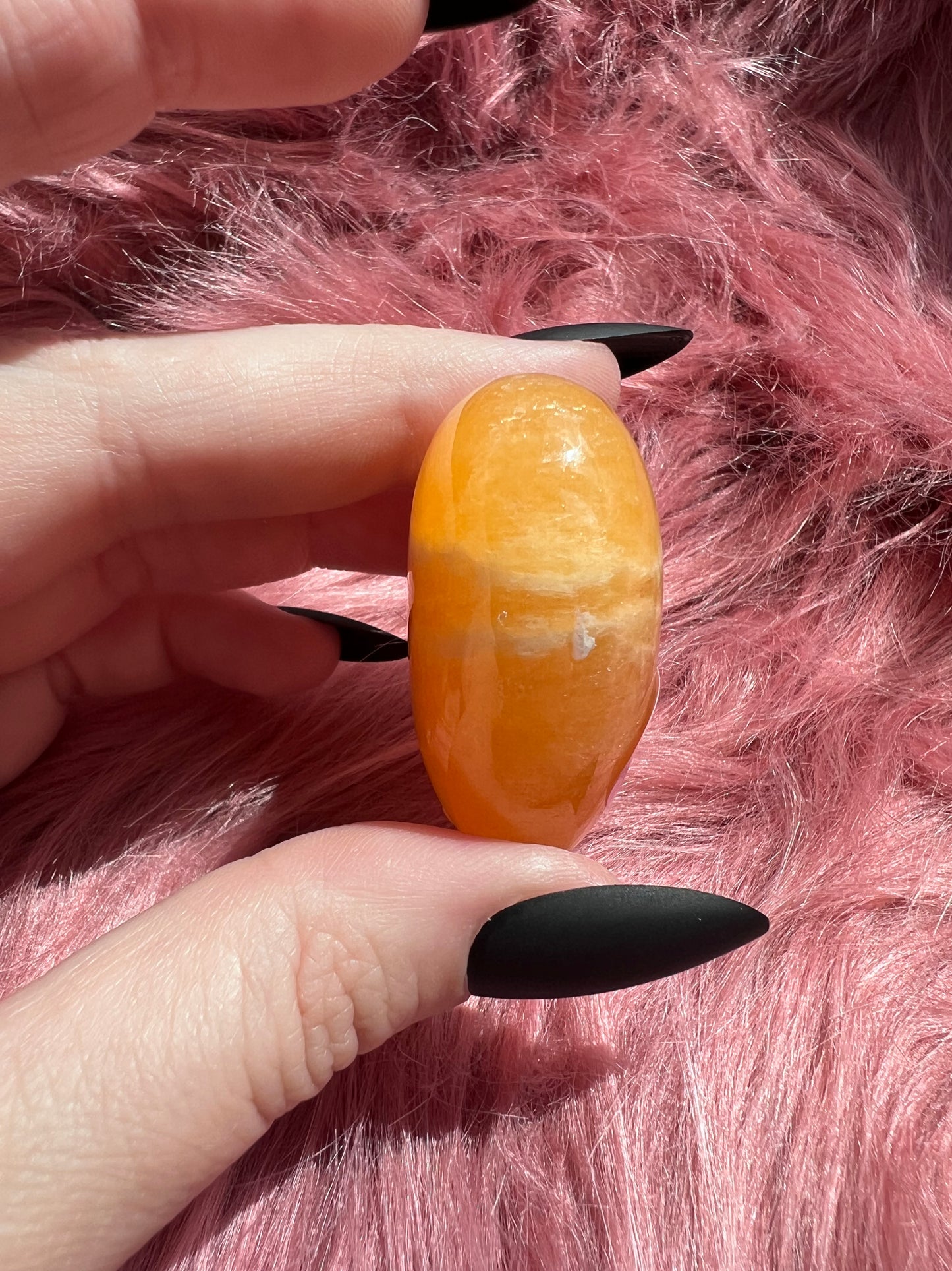 ONE (1) Stunning Juicy Orange Calcite Heart from Mexico - B