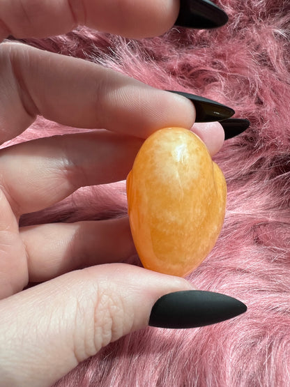 ONE (1) Stunning Juicy Orange Calcite Heart from Mexico - C