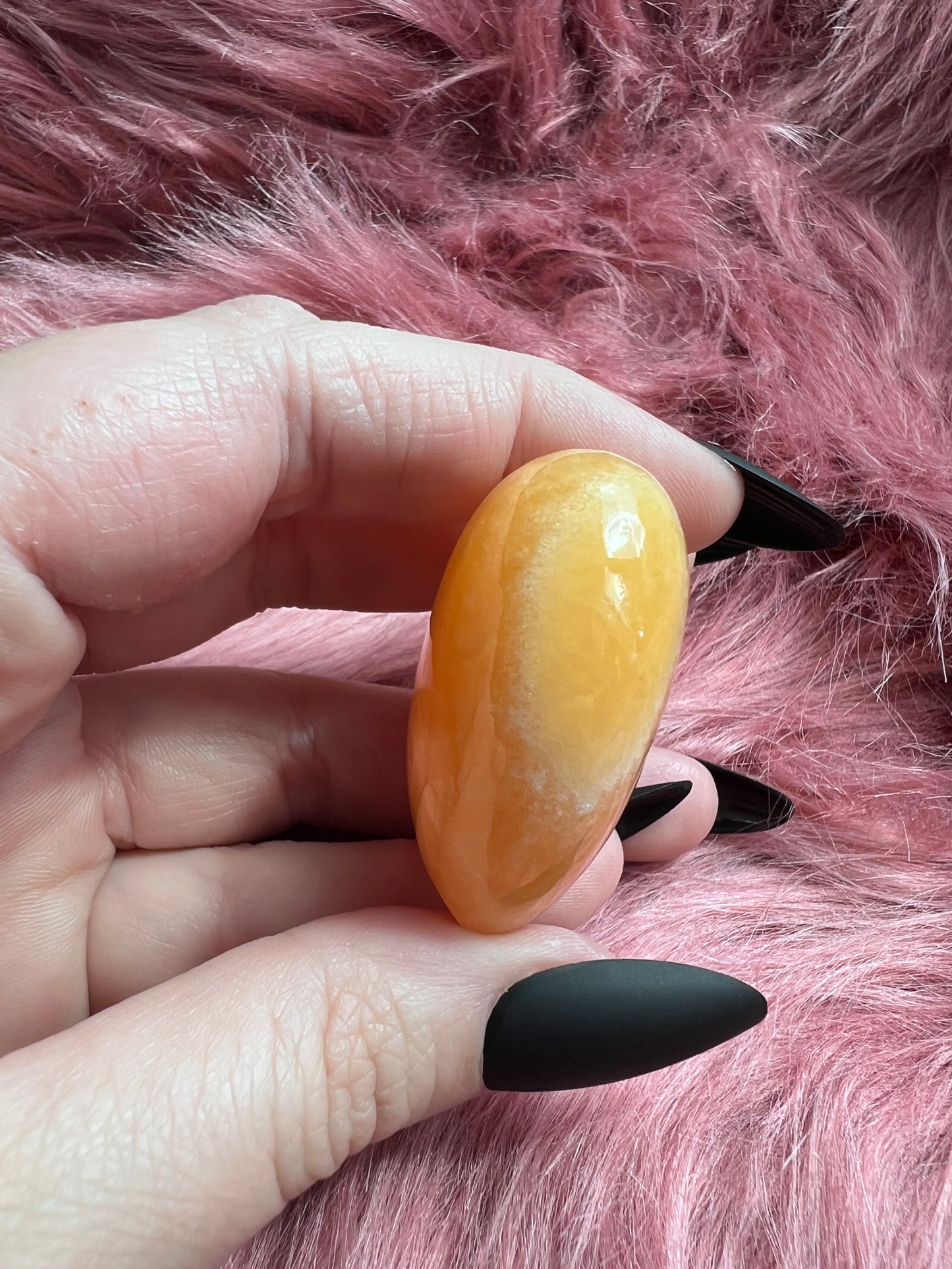 ONE (1) Stunning Juicy Orange Calcite Heart from Mexico - C