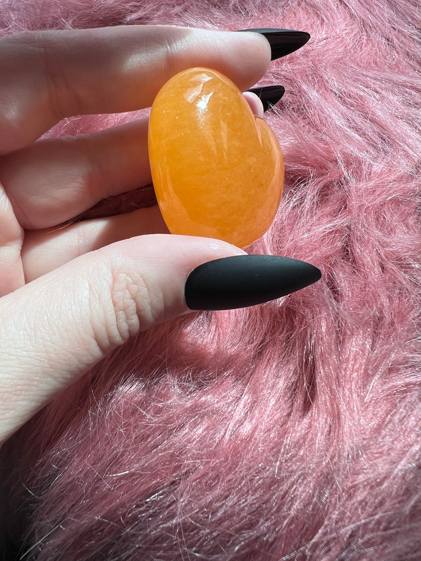 ONE (1) Stunning Juicy Orange Calcite Heart from Mexico - A