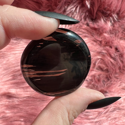 Stunning Midnight Lace Obsidian Pocket Stone - A