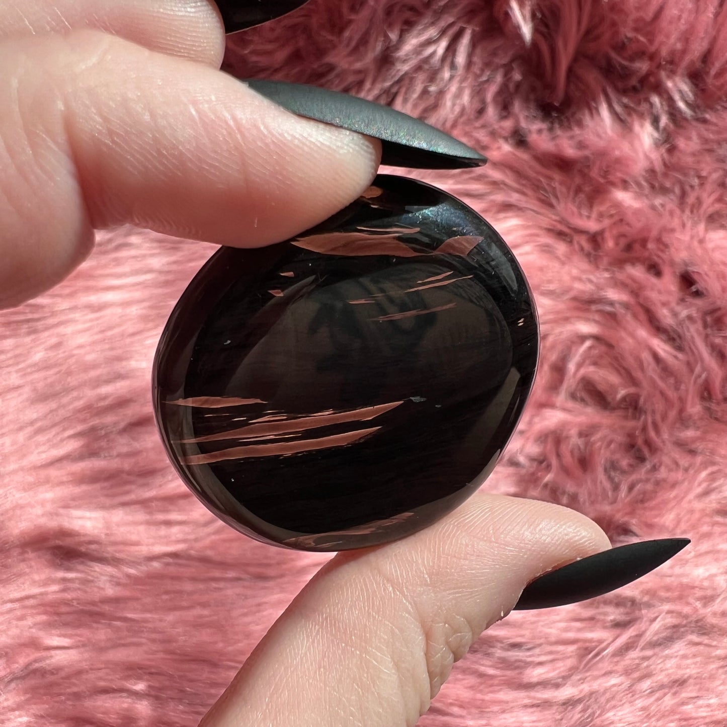 Stunning Midnight Lace Obsidian Pocket Stone - A