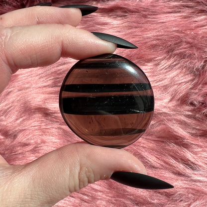 Stunning Midnight Lace Obsidian Pocket Stone - B