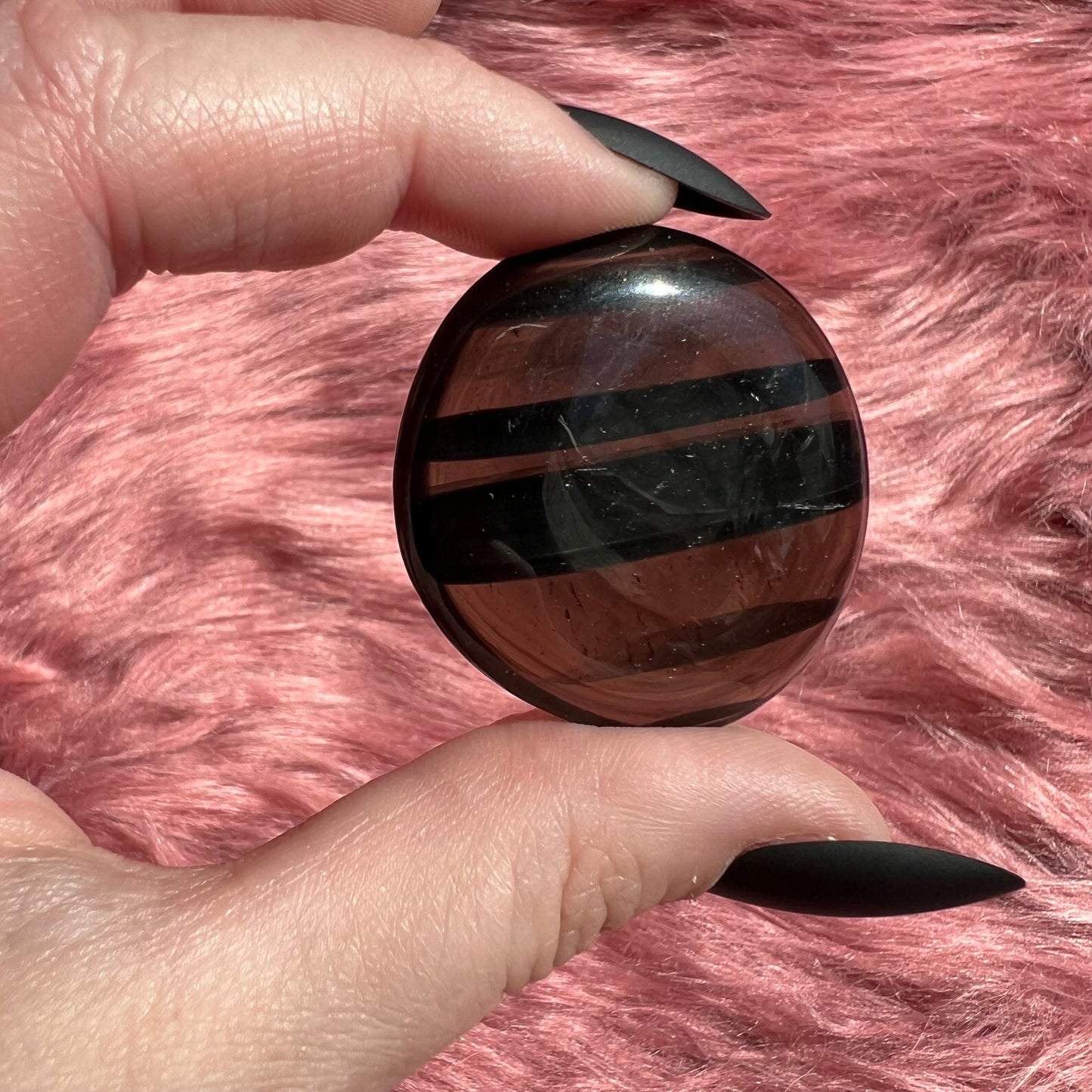 Stunning Midnight Lace Obsidian Pocket Stone - B