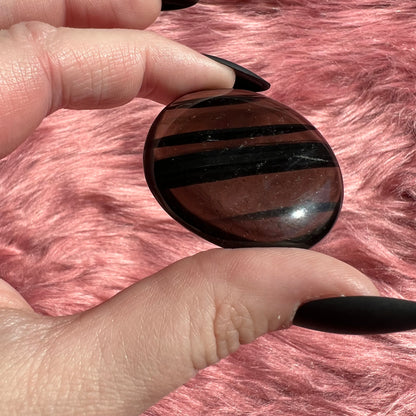 Stunning Midnight Lace Obsidian Pocket Stone - B