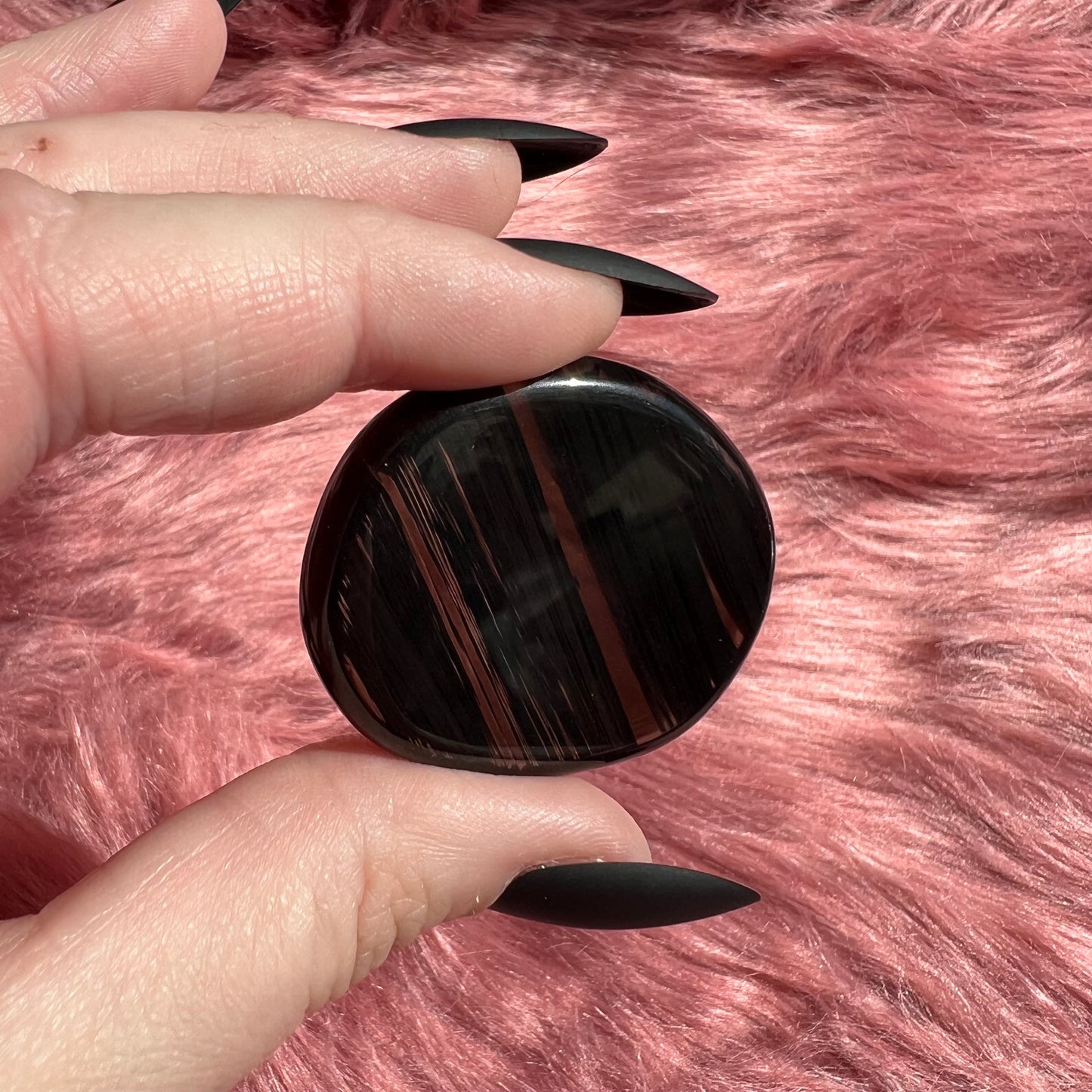 Stunning Midnight Lace Obsidian Pocket Stone - G