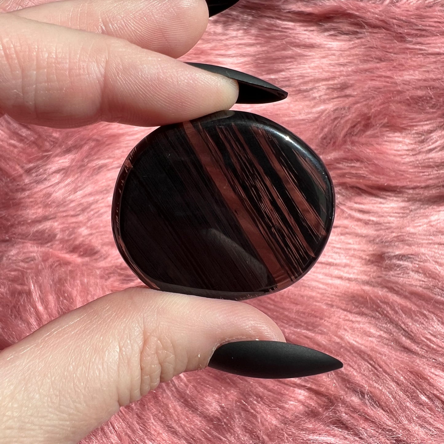 Stunning Midnight Lace Obsidian Pocket Stone - G