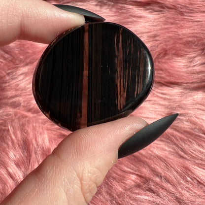 Stunning Midnight Lace Obsidian Pocket Stone - G