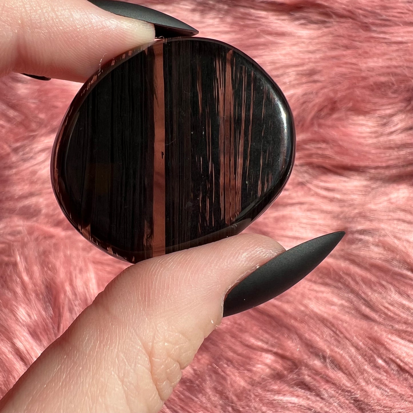 Stunning Midnight Lace Obsidian Pocket Stone - G