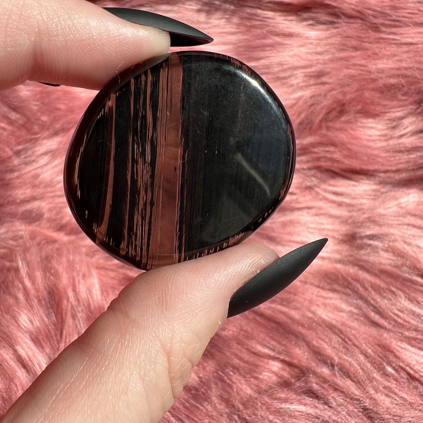 Stunning Midnight Lace Obsidian Pocket Stone - G