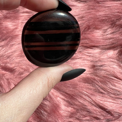 Stunning Midnight Lace Obsidian Pocket Stone - H