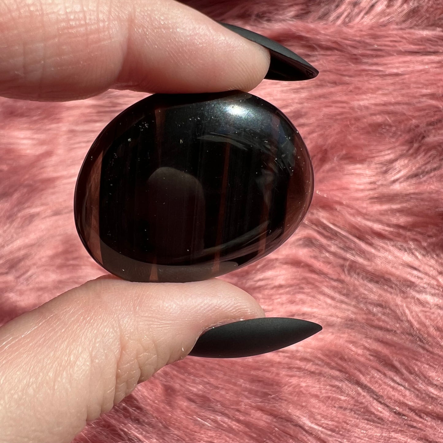 Stunning Midnight Lace Obsidian Pocket Stone - I