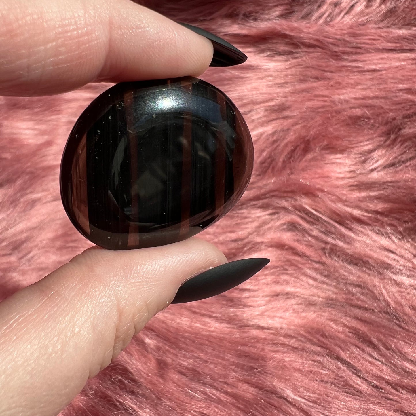 Stunning Midnight Lace Obsidian Pocket Stone - I