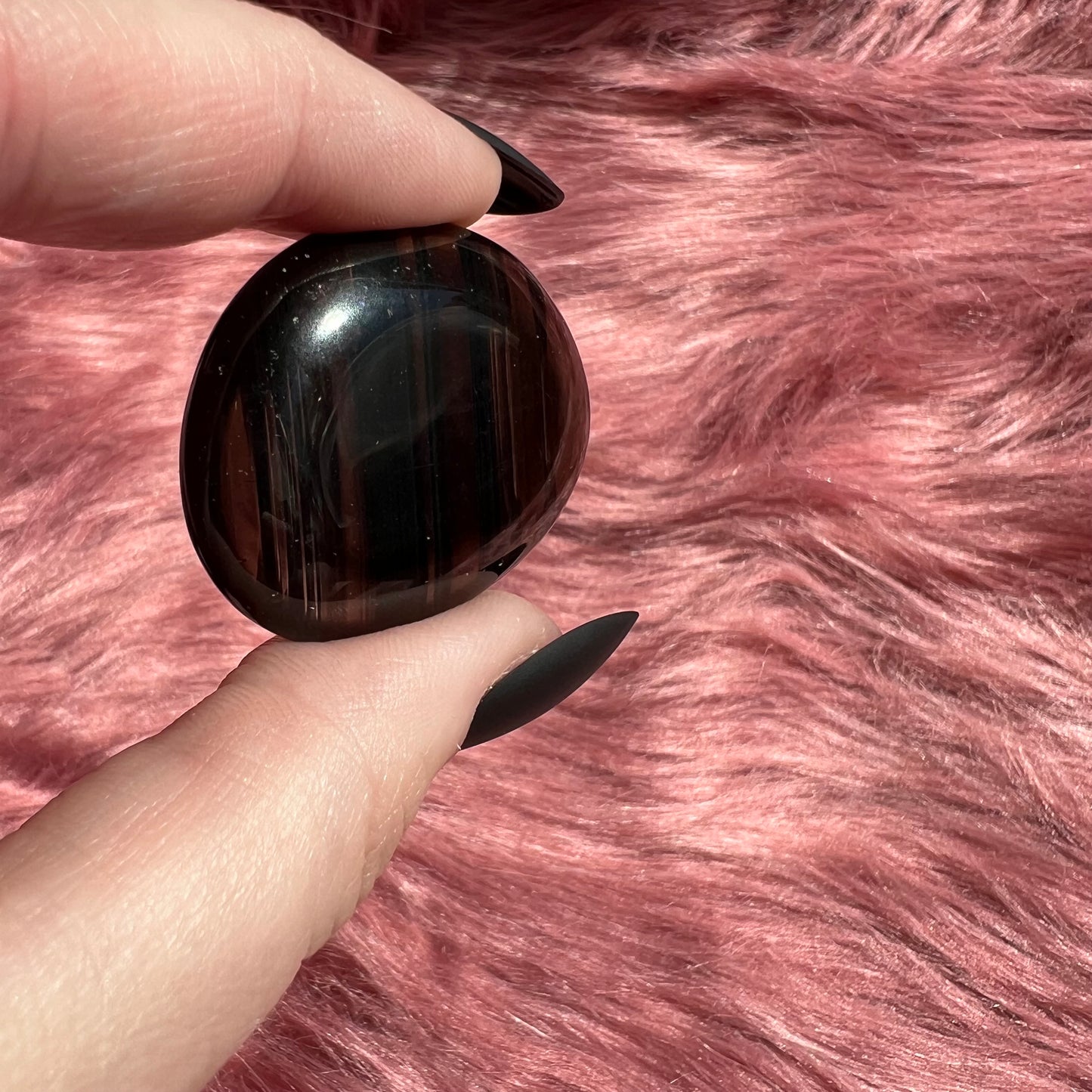 Stunning Midnight Lace Obsidian Pocket Stone - I