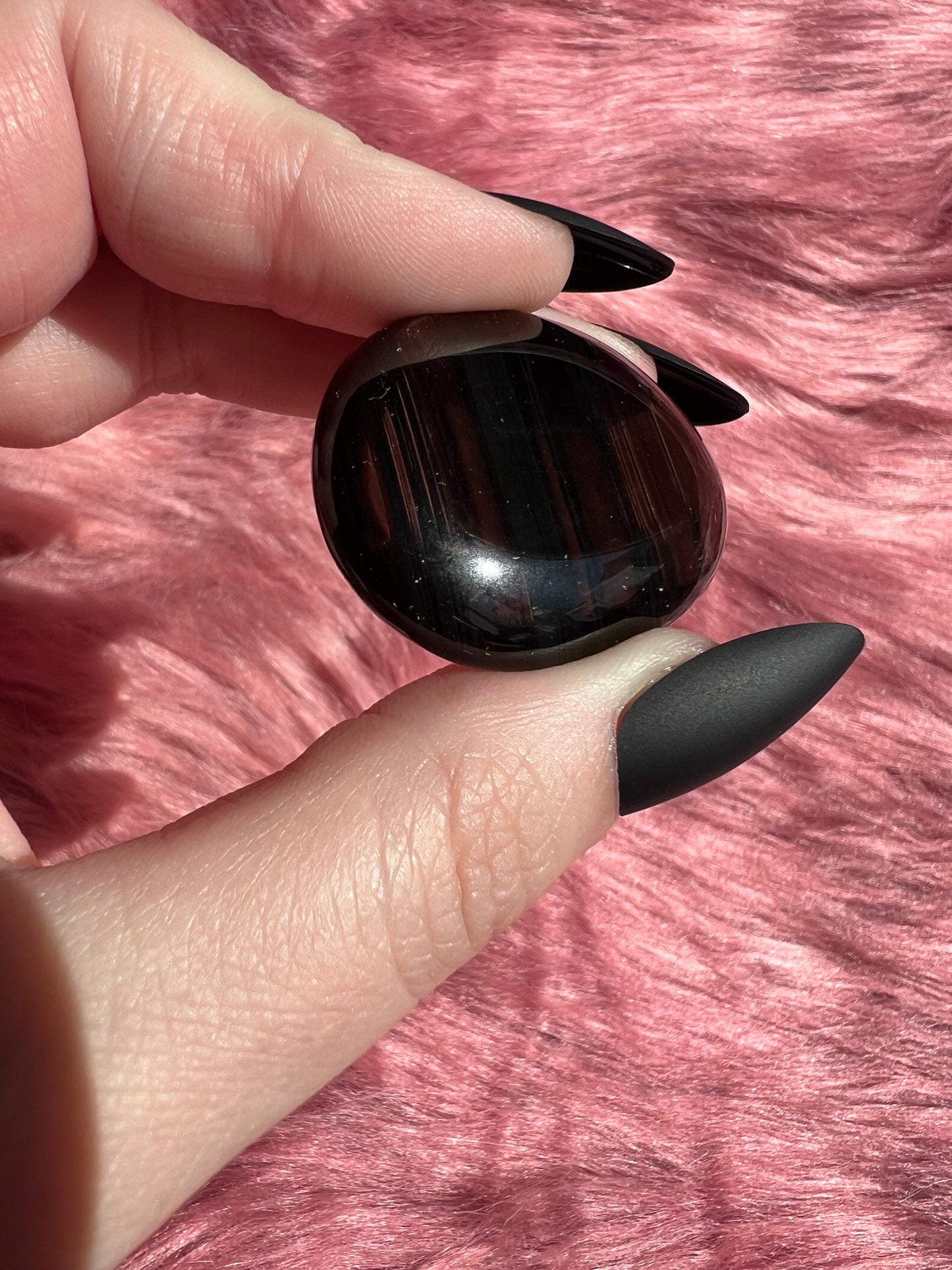 Stunning Midnight Lace Obsidian Pocket Stone - I