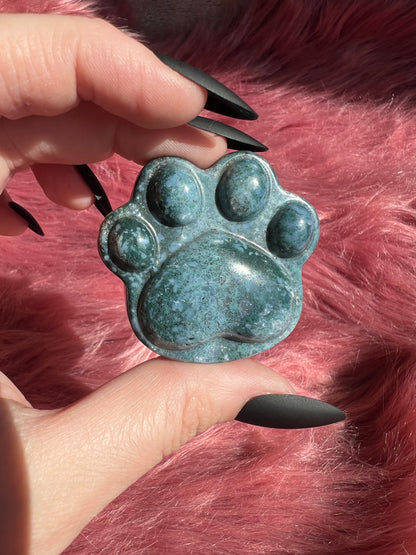 Stunning High Quality Moss Agate Paw Print A