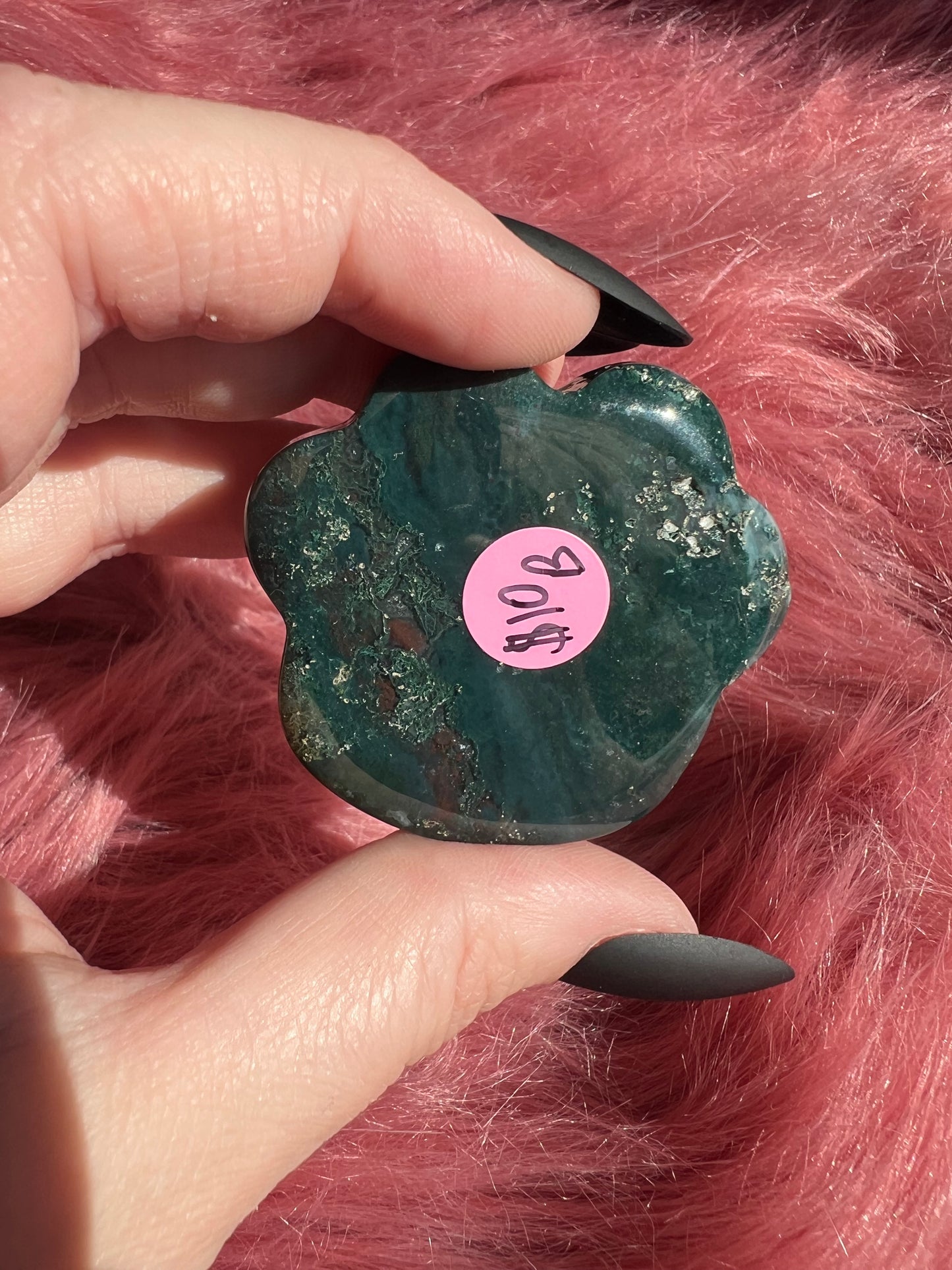 Stunning High Quality Moss Agate Paw Print B