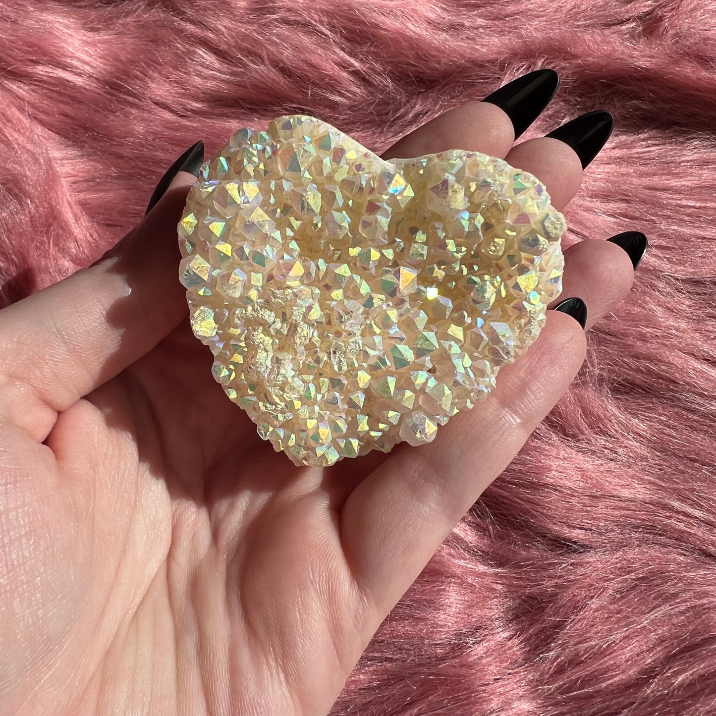 Stunning Aura Treated Quartz Cupcake Heart