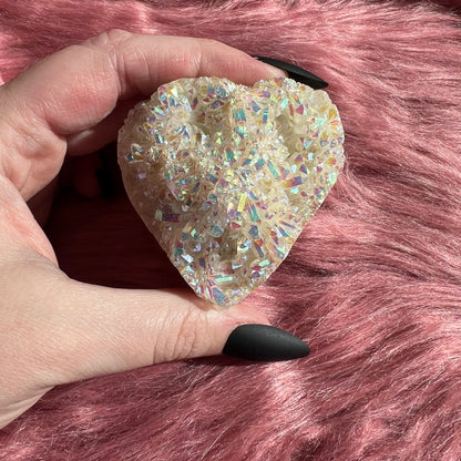 Stunning Aura Treated Quartz Cupcake Heart