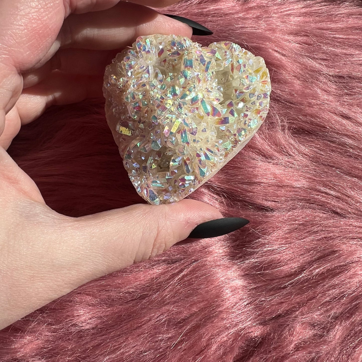 Stunning Aura Treated Quartz Cupcake Heart