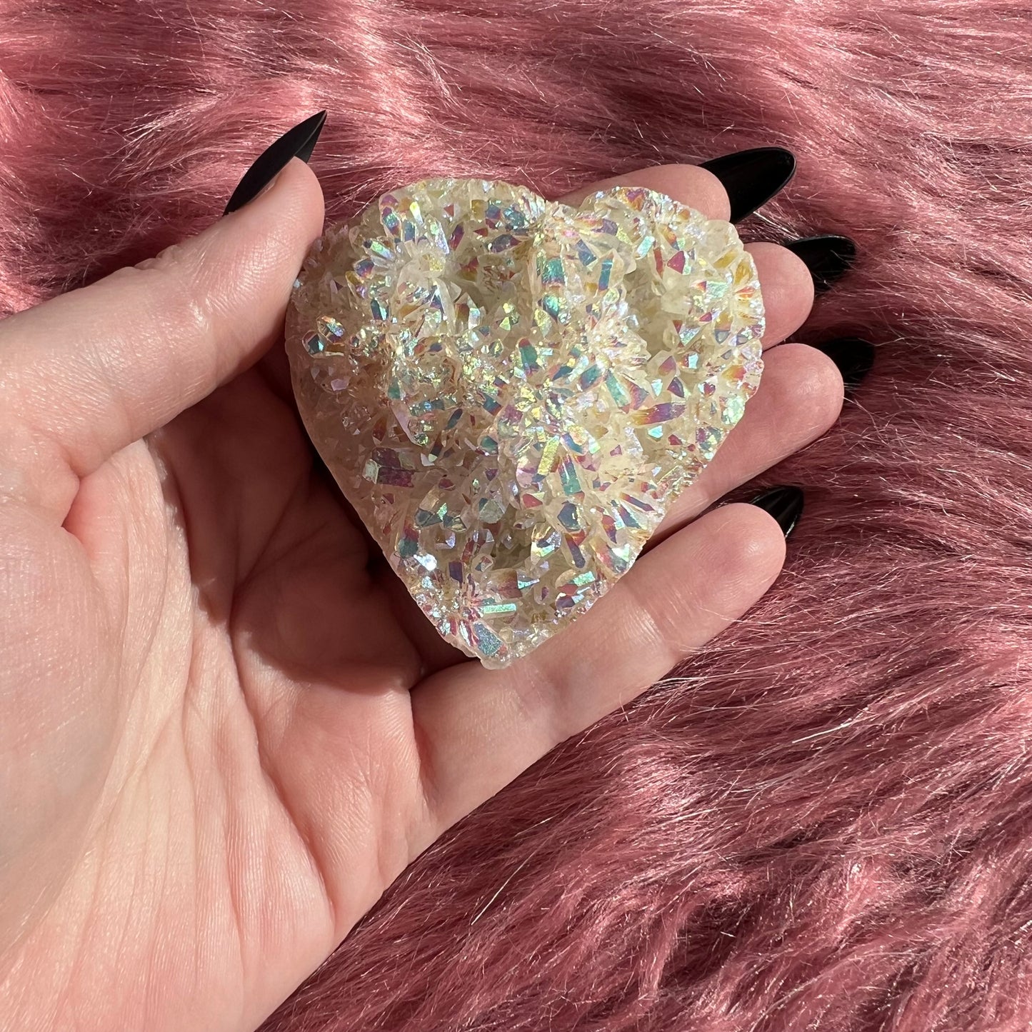 Stunning Aura Treated Quartz Cupcake Heart