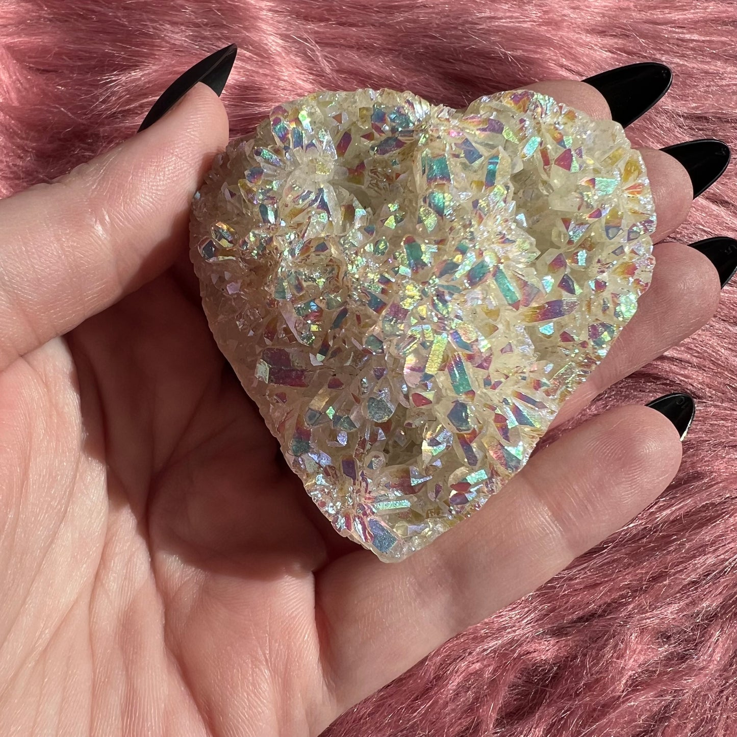 Stunning Aura Treated Quartz Cupcake Heart