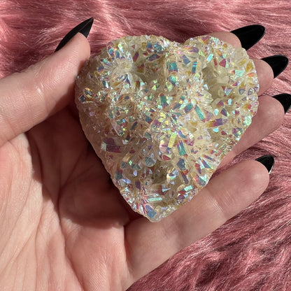 Stunning Aura Treated Quartz Cupcake Heart