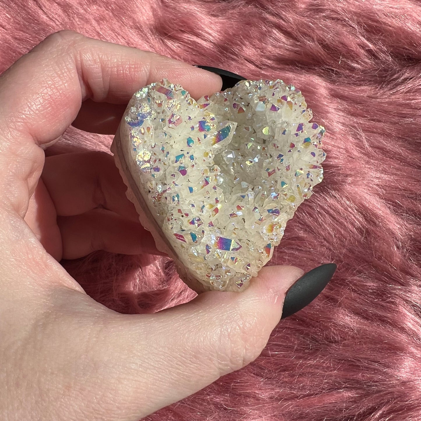 Stunning Aura Treated Quartz Cupcake Heart