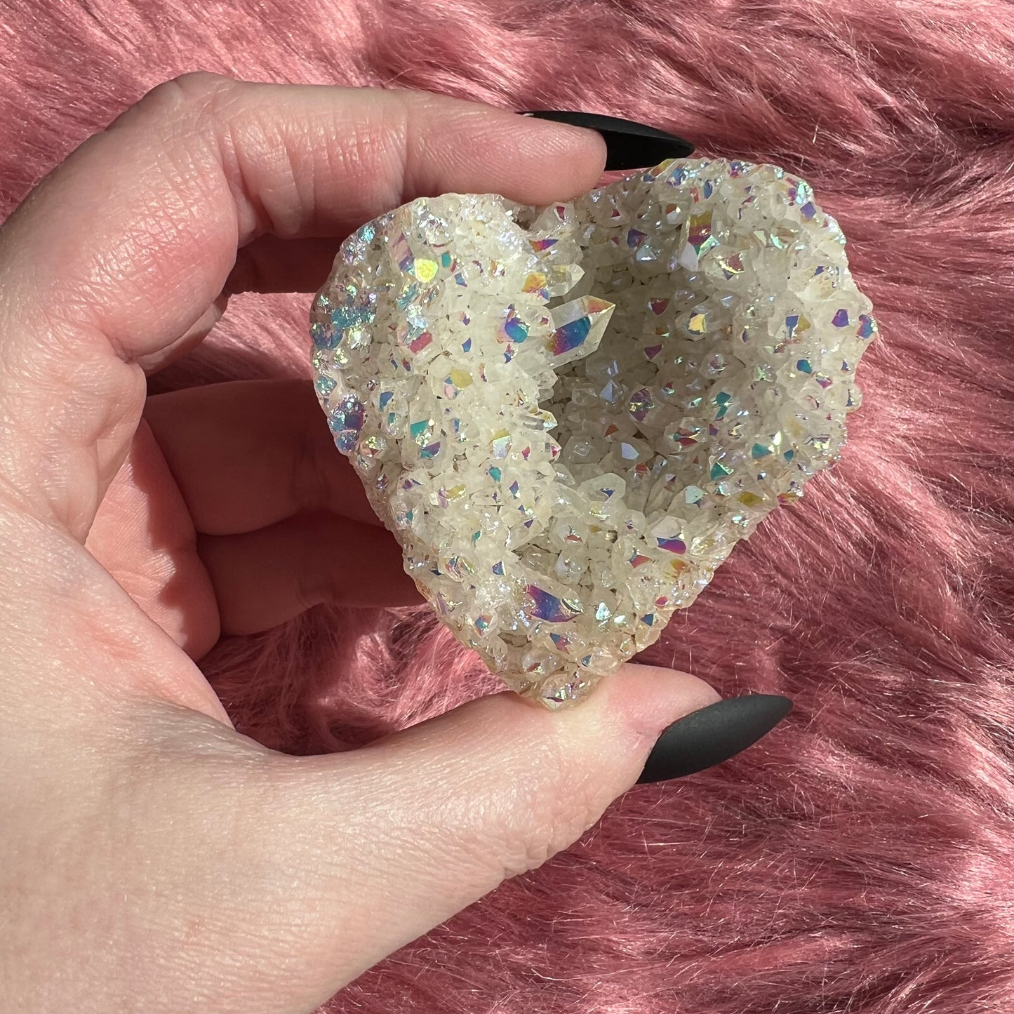 Stunning Aura Treated Quartz Cupcake Heart