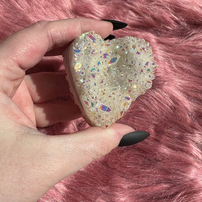 Stunning Aura Treated Quartz Cupcake Heart