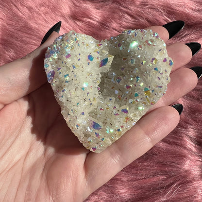 Stunning Aura Treated Quartz Cupcake Heart