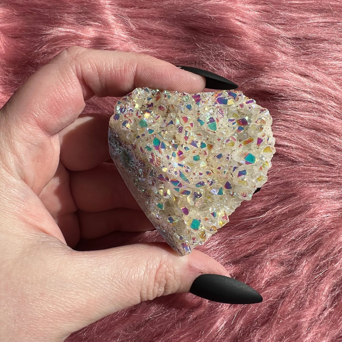 Stunning Aura Treated Quartz Cupcake Heart