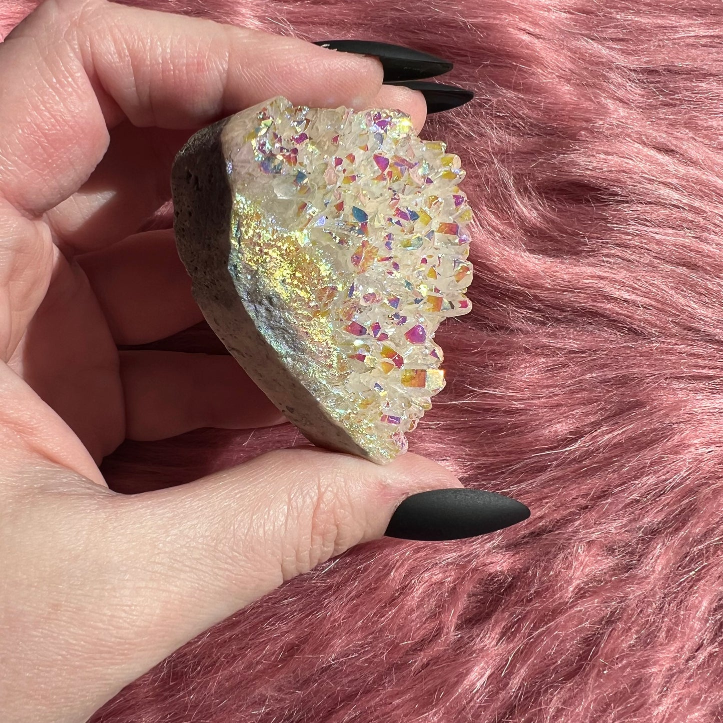 Stunning Aura Treated Quartz Cupcake Heart