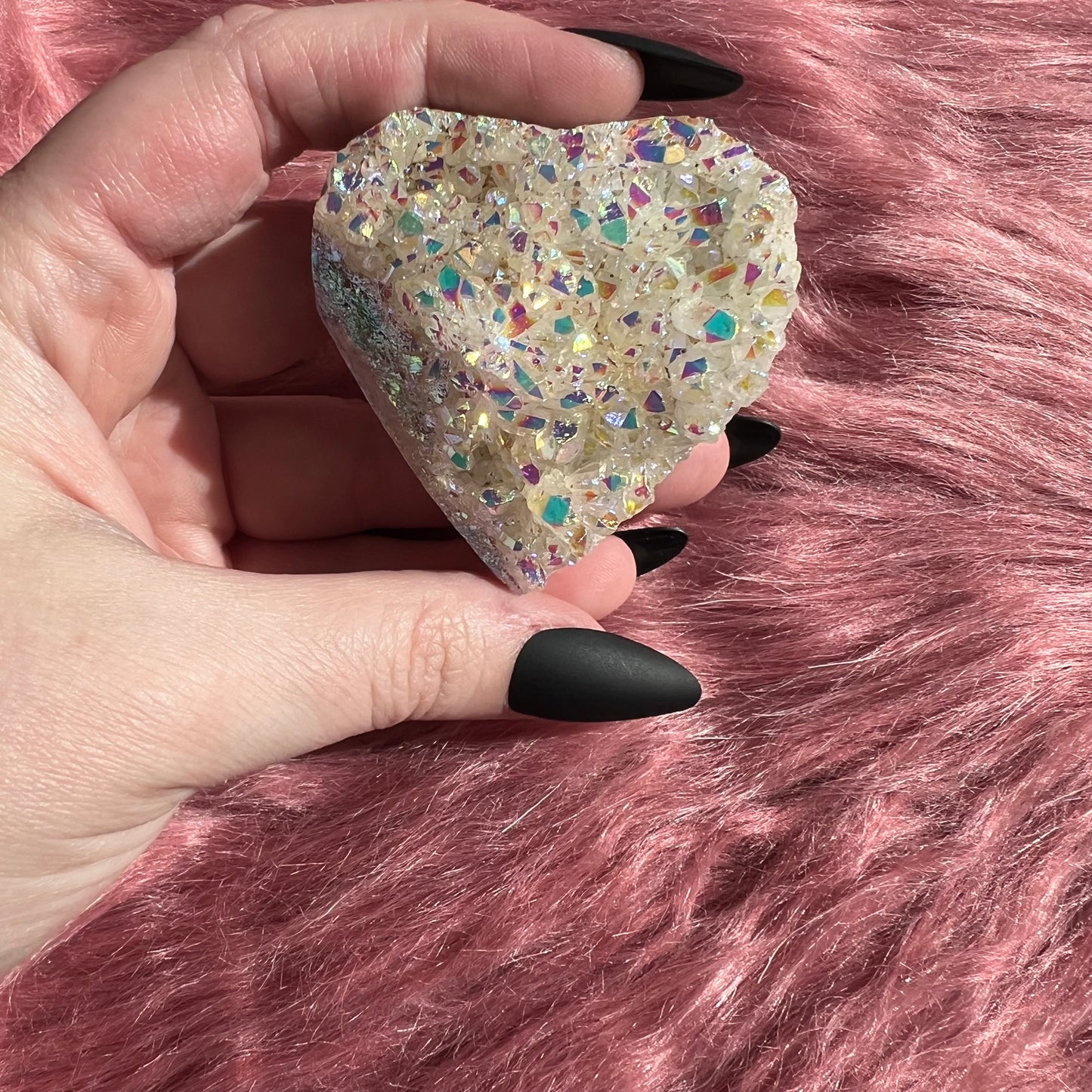 Stunning Aura Treated Quartz Cupcake Heart