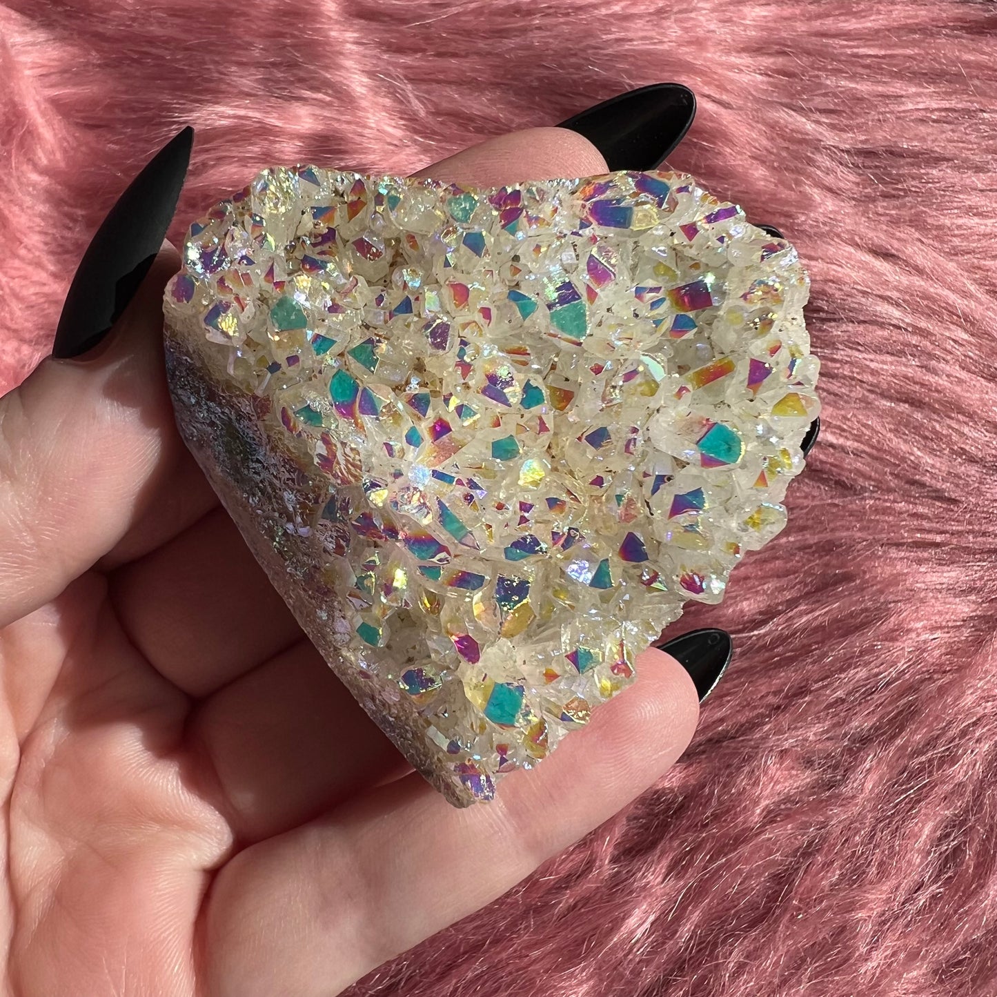 Stunning Aura Treated Quartz Cupcake Heart