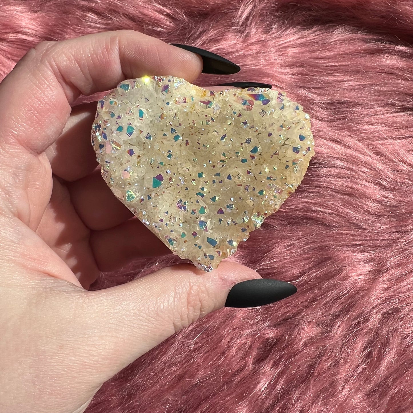 Stunning Aura Treated Quartz Cupcake Heart