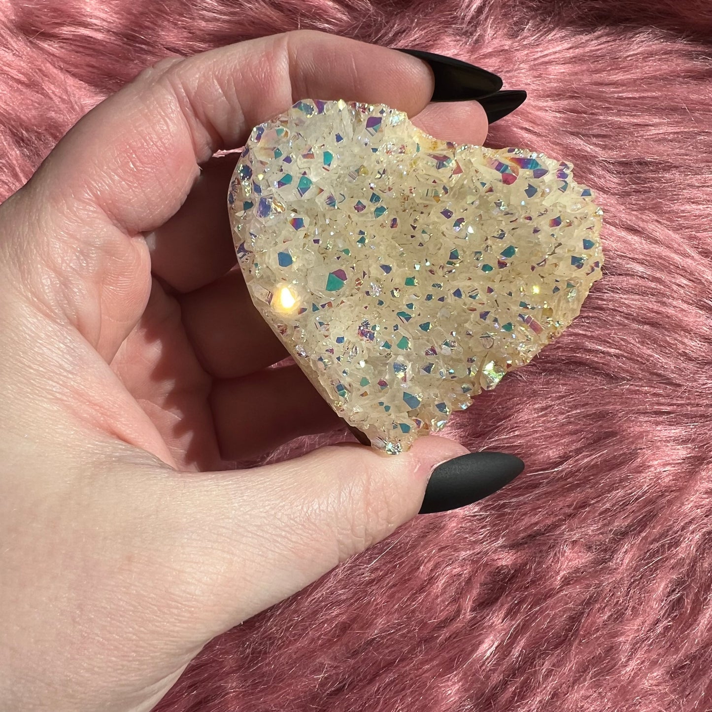 Stunning Aura Treated Quartz Cupcake Heart