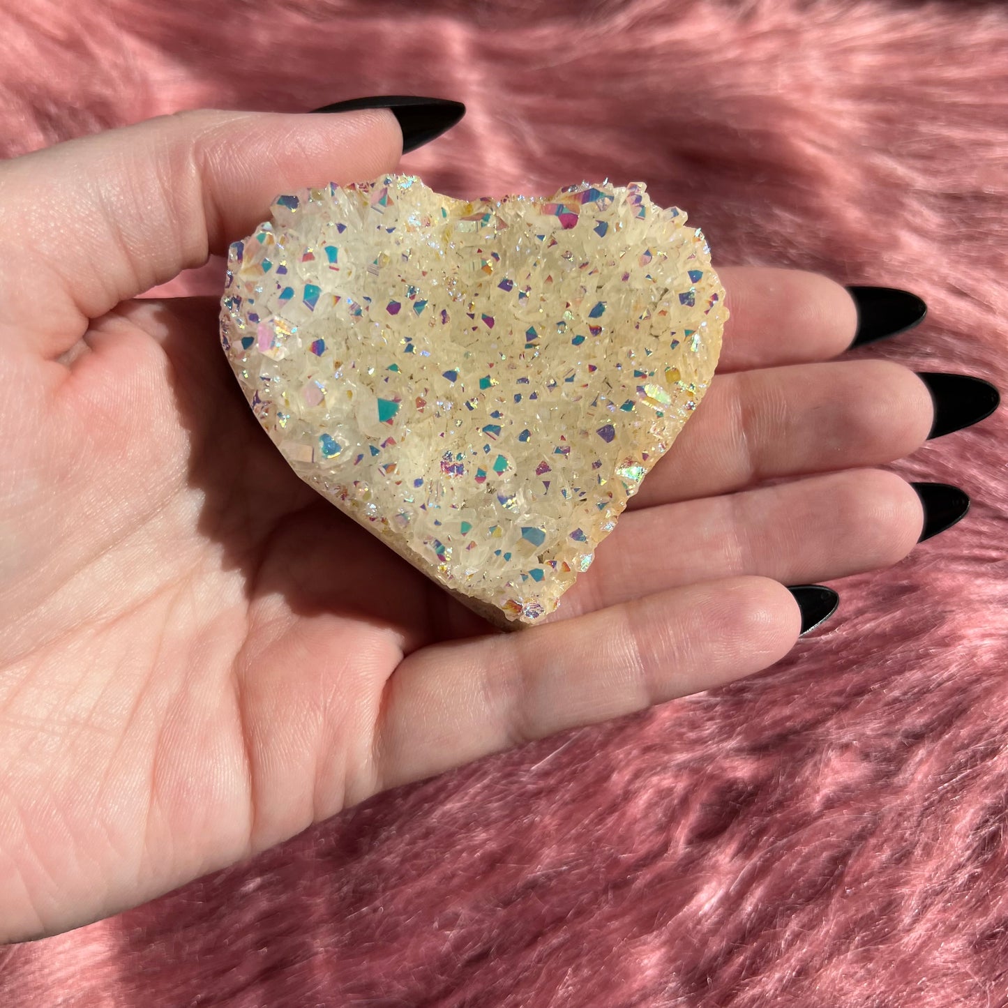 Stunning Aura Treated Quartz Cupcake Heart