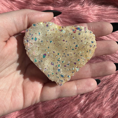 Stunning Aura Treated Quartz Cupcake Heart