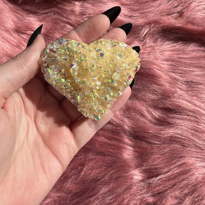 Stunning Aura Treated Quartz Cupcake Heart