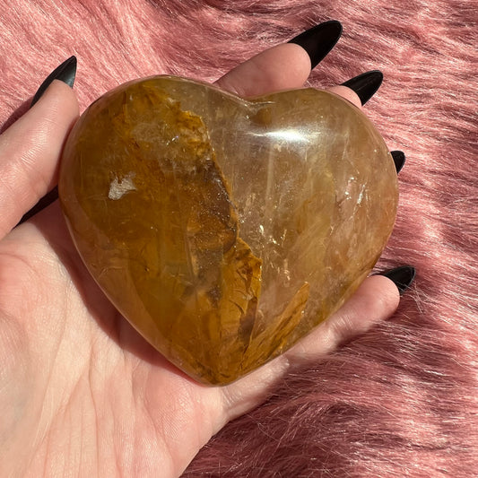 Stunning Extra Large Golden Healer Heart Carving