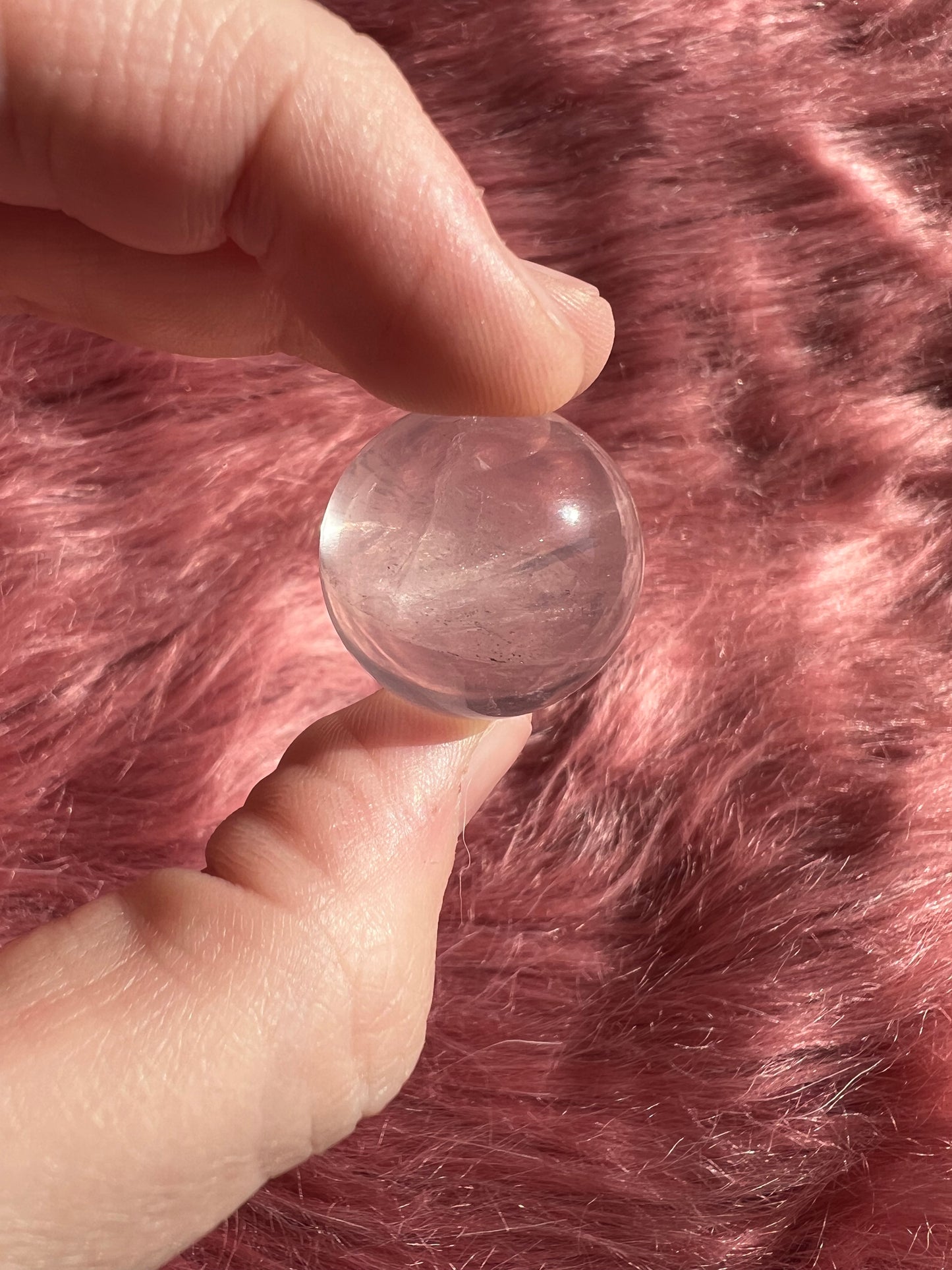 ONE (1) Stunning Rose Quartz Mini Sphere - Intuitively Picked