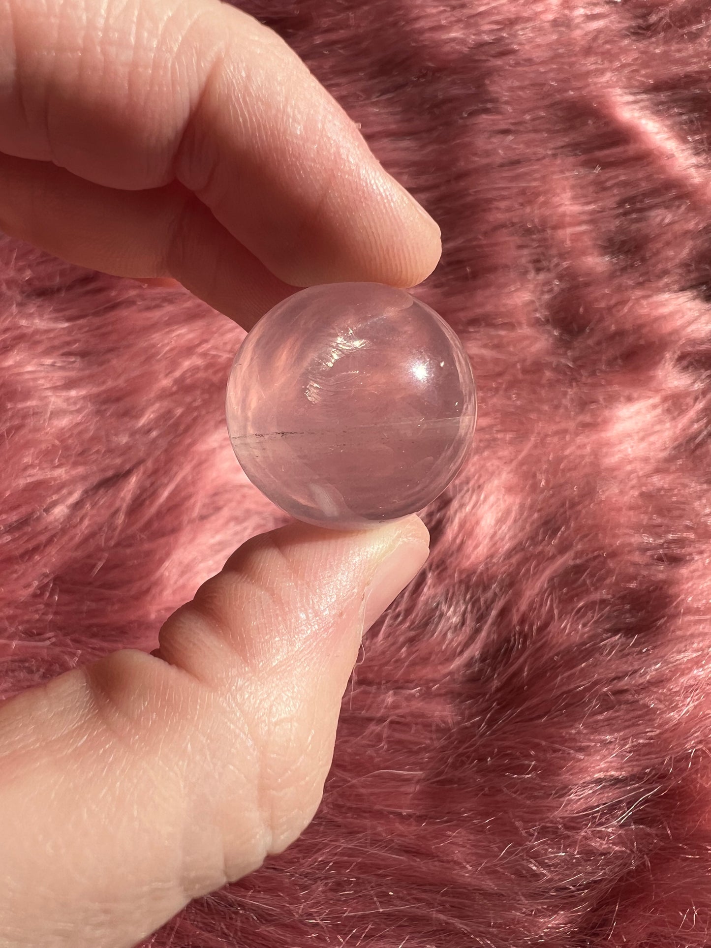 ONE (1) Stunning Rose Quartz Mini Sphere - Intuitively Picked