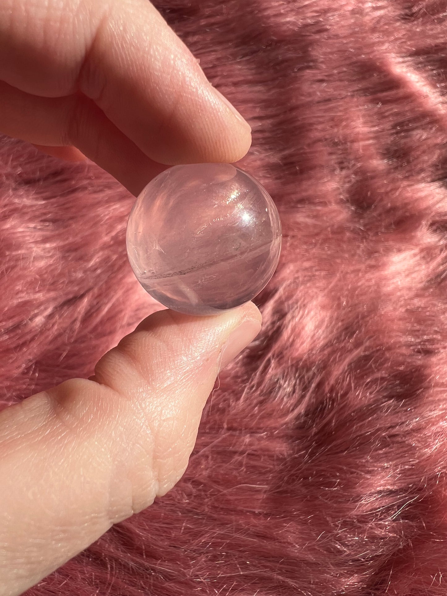 ONE (1) Stunning Rose Quartz Mini Sphere - Intuitively Picked