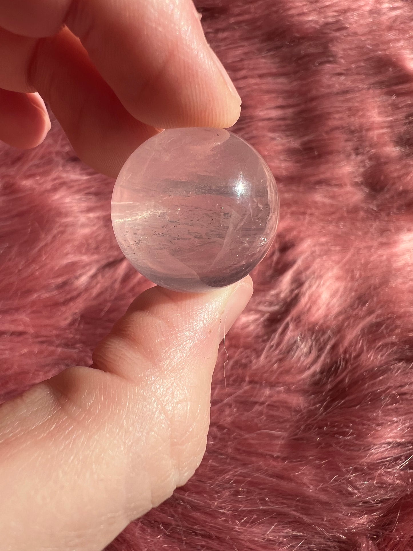 ONE (1) Stunning Rose Quartz Mini Sphere - Intuitively Picked